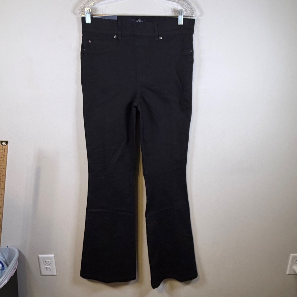 Spanx Womens Flare Jeans Hidden Core Shaping Clean Black Size L NWT
